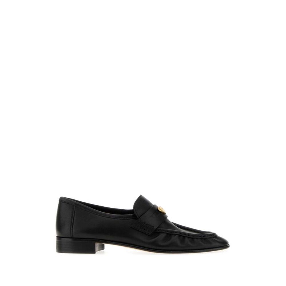 Chloe Women Black Leather Letti Loafers